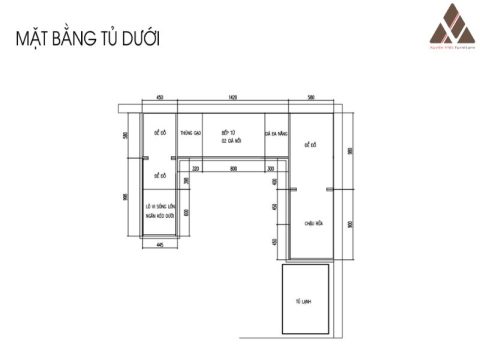 tủ bếp UA160-250-190