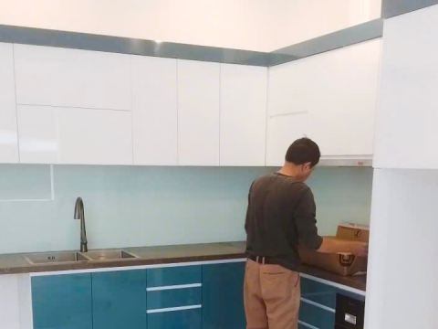 Hình ảnh thực tế công trình tủ bếp nhựa nhà anh Hưng, chị Hà tại Hải Phòng