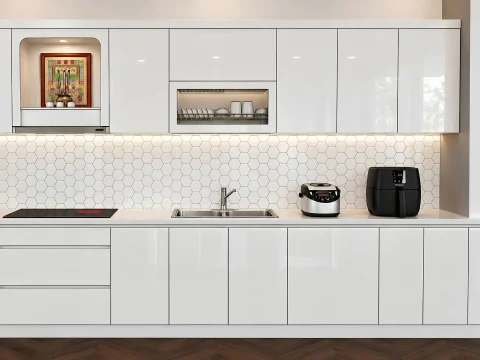 Thiết kế 3D tủ bếp nhựa INB3650